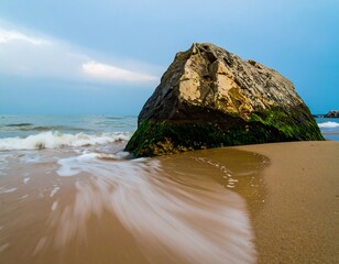 Rocky shore at dawn