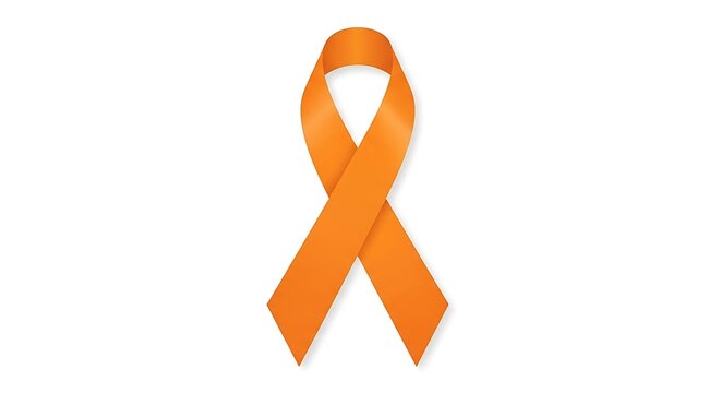 Orange Ribbon Symbol for Awareness and Support Campaigns