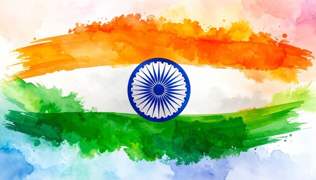 Watercolor indian flag design