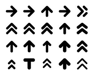 Collection of 20 black arrow icons vector graphic elements scalable illustration vector