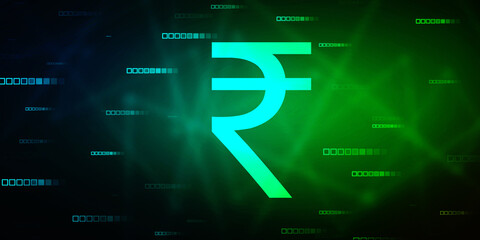 Indian Rupee symbol on financial Background, Growth of Indian stock market, Abstract finance background, Stock market Concept background