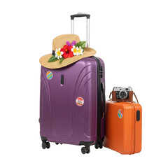 3d luggage ready for a vacation trip isolated on transparent background