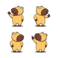 A set of cute Capybara vector illustrations
