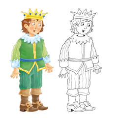The frog prince. Fairy tale. Illustrations for children. Coloring page