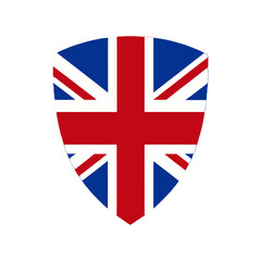 Obraz premium Vector art of union jack shield emblem