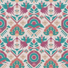 Fototapeta premium Traditional and Modern Fusion Seamless Pattern Vector