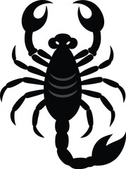 Obraz premium A menacing, stylized, black scorpion, with a curled tail and large pincers, ready to strike. Its intimidating presence and intricate design give it a strong visual impact.