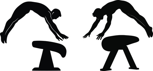 Male Gymnast on Vault