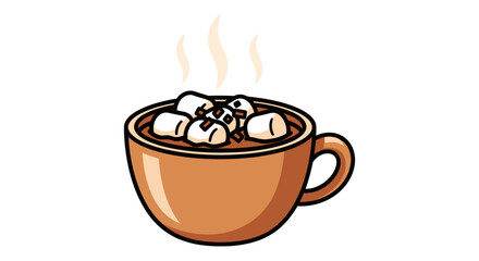 Cartoon Hot Chocolate with Marshmallows.