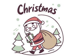 Festive Christmas Wreath Border Design for Holiday Projects , A charming, hand-drawn Christmas wreath graphic, perfect for invitations, cards, or social media posts.