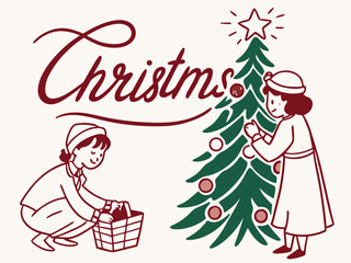 Festive Christmas Wreath Border Design for Holiday Projects , A charming, hand-drawn Christmas wreath graphic, perfect for invitations, cards, or social media posts.