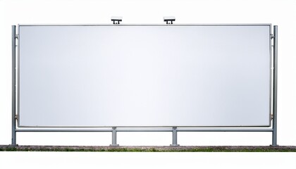 Obraz premium blank white street billboard stand with metal pole for outdoor advertising isolated on white background