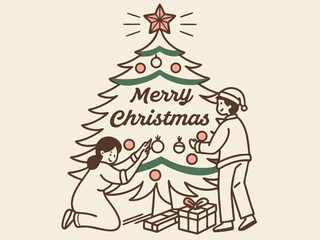 Festive Christmas Wreath Border Design for Holiday Projects , A charming, hand-drawn Christmas wreath graphic, perfect for invitations, cards, or social media posts.