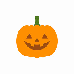 Smiling Jack O Lantern Pumpkin with Carved Face for Halloween Celebration.