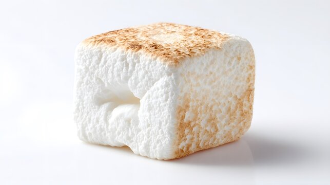 Fluffy Marshmallow Isolated on White Background for Creative Design Projects