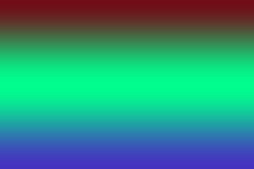 Fototapeta premium A smooth horizontal gradient background transitioning from dark red through vibrant green and cyan to deep blue.