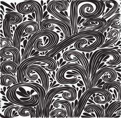 black and white floral pattern