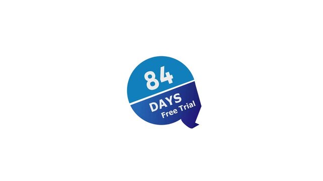 84 days free trial animation. Try before you buy for free. Business products sell 84-days free trial offer video.