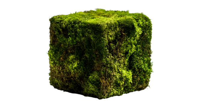 Moss covered cube