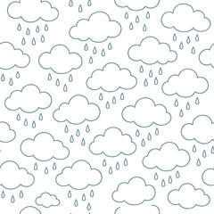 Fototapeta premium seamless pattern of clouds with rain drops 