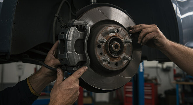 Brake system repair involves hands on work with tools and parts
