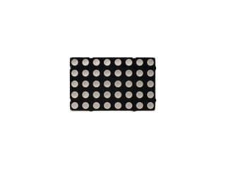 Small rectangular 8x5 dots display component with an array of black dots is isolated