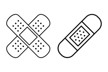 Bandage icon set | Medical plaster vector illustration