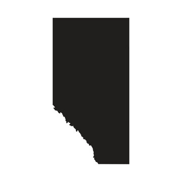 Alberta, Canada Province Map Silhouette Vector