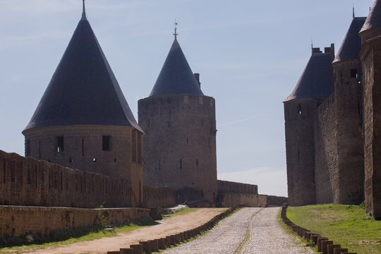 View of historic Carcassonne Castle in France