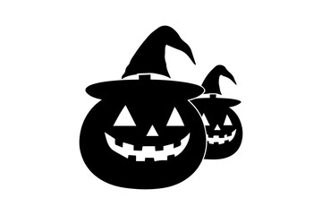 Silhouette of Halloween Pumpkins