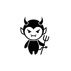 devil with horns and pitchfork icon