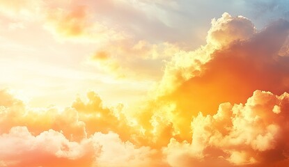 Vibrant sunset cloudscape, warm hues