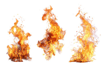 Three fiery, abstract representations of the United Kingdom, each a distinct shape of flames