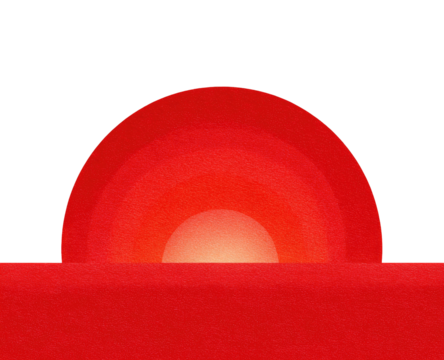 Red sunrise, pixelated, graphic, arch - Powered by Adobe