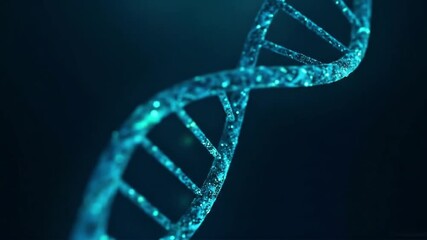 DNA molecule structure spinning in a dark environment for scientific research and innovation - Powered by Adobe