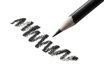 Close-up of a graphite pencil with a series of shading strokes. 