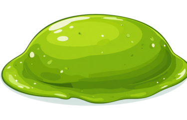 Green, rounded, jelly-like substance on a plate