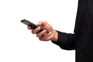 Close-up of a person's hand holding a smartphone