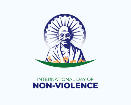 International Day of Non Violence. 2 October. Holiday concept. Template for background with banner, poster and card. Vector illustration.