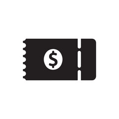 Coupon Ticket Icon with Dollar Sign Symbol