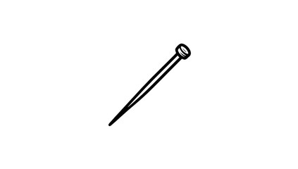 Dark, solid,  black rod diagonally positioned