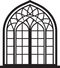 Black Arabian Arch Window Vector - Silhouette Architecture Clipart