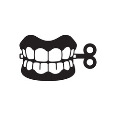 Classic Wind-Up Chattering Teeth Novelty Toy Silhouette