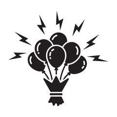 Dynamic Balloon Bunch with Lightning Bolts Icon