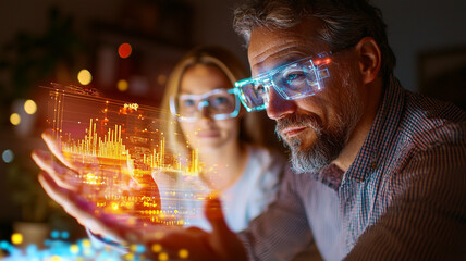 Collaborative Data Analysis A Futuristic Technological Teamwork Scene