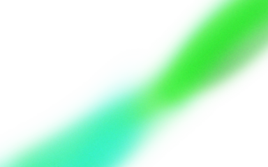 Abstract, vibrant, flowing ribbon of bright green and teal colors on a black background