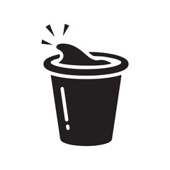 Stylized Cup with Dynamic Swirl and Radiating Sparkle Icon