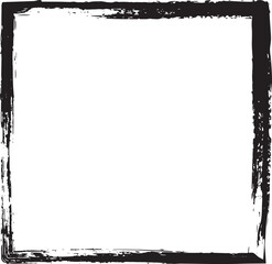 Grunge Rectangle Border Silhouette, Black Vector Illustration