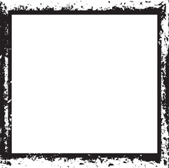 Obraz premium Grunge Rectangle Border Silhouette, Black Vector Illustration