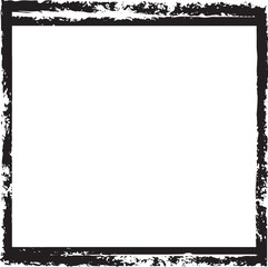 Obraz premium Grunge Rectangle Border Silhouette, Black Vector Illustration